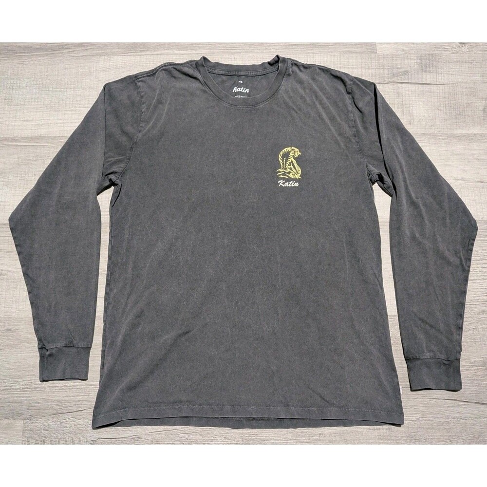 Katin Mens Organic Cotton Long Sleeve T-Shirt M Tee Tiger Claw Gray